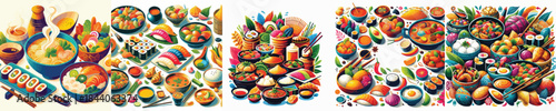 WHITE BACKGROUND FOOD COLLECTION VECTOR