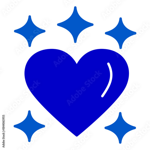 Solid Sparkle Heart Love