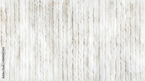 Luxurious fluffy white fur texture background pattern soft plush material detail.