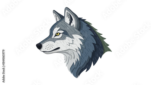Majestic Wolf Head Illustration - Stylized Profile Vector Graphic for Nature, Wildlife & Power Concepts