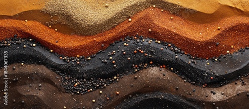 Fototapeta Naklejka Na Ścianę i Meble -  Colorful spice blend texture background. Culinary ingredient image for food blog or recipe