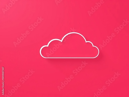 Minimalist white cloud graphic on a solid color background, cloud,  simple