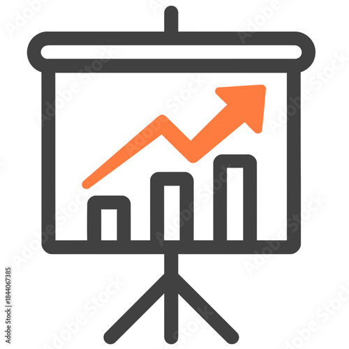business graph with arrow and graph
