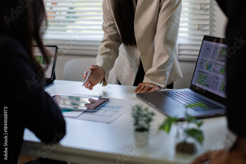 ESG environment social governance investment business. ethical and responsible business concept. Business group meeting plan to green business investment strategy for sustainable.

