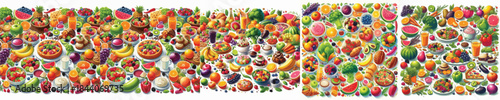 WHITE BACKGROUND FOOD COLLECTION VECTOR
