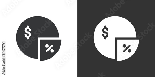 Financial Pie Chart icon. Solid glyph series icon
