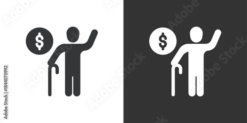 Retirement icon. Solid glyph series icon