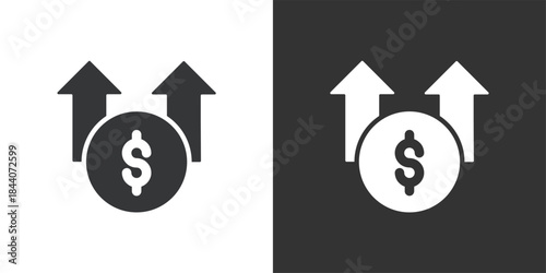 Money Value Increase icon. Solid glyph series icon