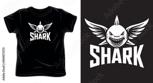 shark graphic vector art t-shirt design print template