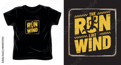 the run like wind graphic vector art t-shirt design print template