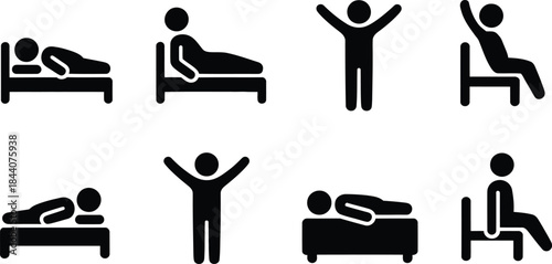 Collection of Stick Figure Representing Various Human Poses and Activities