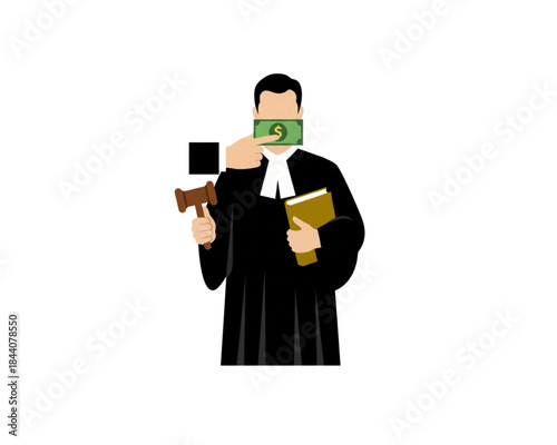 Bribery corruption in law and justice system abstract concept