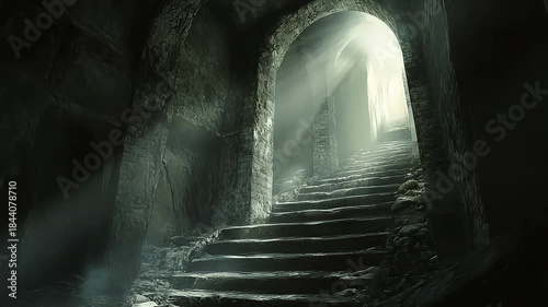 The basement was dimly lit, filled with old boxes and unused furniture, giving it a mysterious feel.