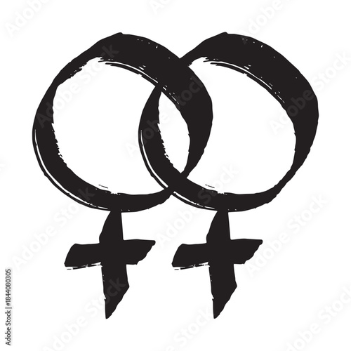 Hand drawn lesbian identity sign Symbol used to represent sex and gender