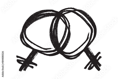 Hand drawn lesbian identity sign Symbol used to represent sex and gender