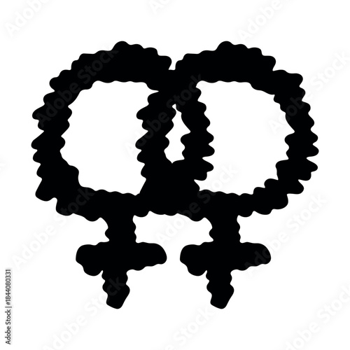 Hand drawn lesbian identity sign Symbol used to represent sex and gender