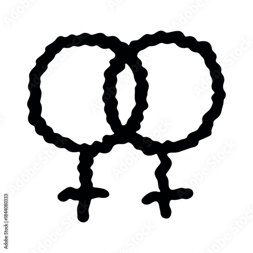 Hand drawn lesbian identity sign Symbol used to represent sex and gender