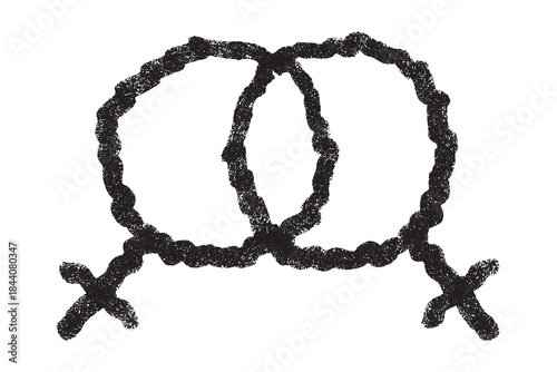 Hand drawn lesbian identity sign Symbol used to represent sex and gender