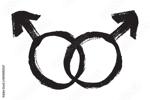 Hand drawn homosexual identity sign Symbol used to represent sex and gender