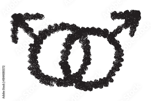 Hand drawn homosexual identity sign Symbol used to represent sex and gender