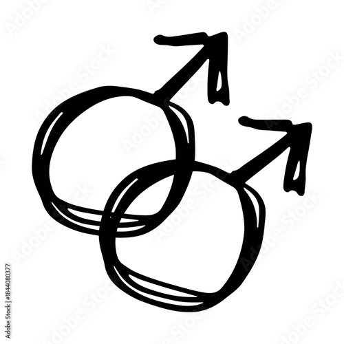 Hand drawn homosexual identity sign Symbol used to represent sex and gender