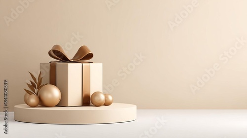 A stylish gift box adorned with gold elements for modern celebrations.
