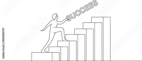 Business man pushing graph showing growth and success