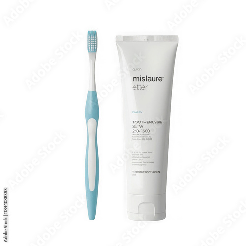 toothbrush and toothpaste isolated