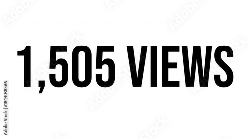 The views numbers count from 0 to 3000 views with black ink drops on a white background