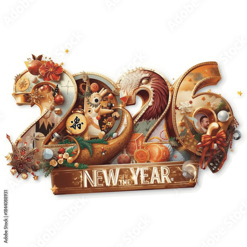 2026 Global Party Celebration with Earth and Festive Clutter