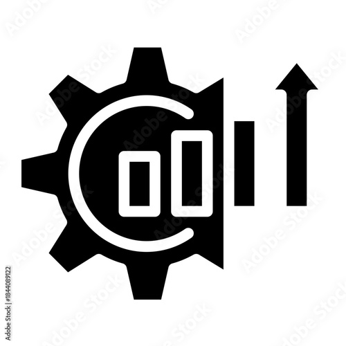 development, improvement, process, setting, setup, workflow, gear, control, automation, productivity, icon glyph vector design illustrator