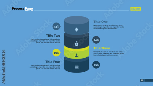 Four Percentage Cylinders Slide Template