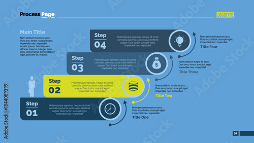 Four Steps Workflow Slide Template