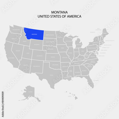 UNITED STATES OF AMERICA MAP - MONTANA