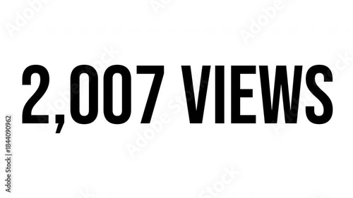 The views numbers count from 0 to 4000 views with black ink drops on a white background