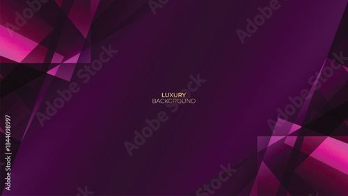 Abstract Luxury Purple Background with Glowing Golden Lines, Neon Light Effects, and Elegant Premium Design