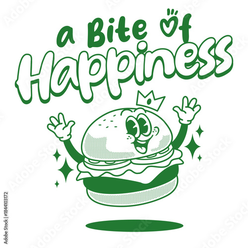 cartoon character of burger Graphic Design for T shirt Street Wear and Urban Style