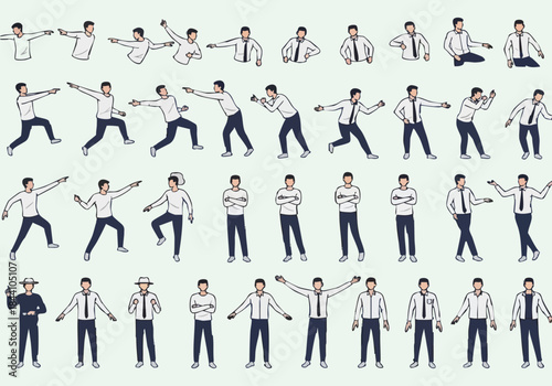 Seamless vector pattern of diverse business people silhouettes for teamwork and communication design