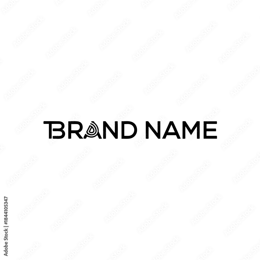 Fototapeta premium Abstract brand name logotype with unique spiral target letter 'd' design representing identity, communication, and innovation isolated on transparent background