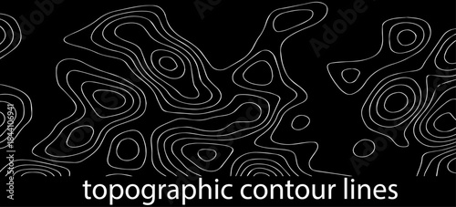 Abstract Topographic Map Contour Lines Vector Illustration Design Featuring Flowing Terrain Patterns, Elevation Curves, and Minimal Geographic Line Art.