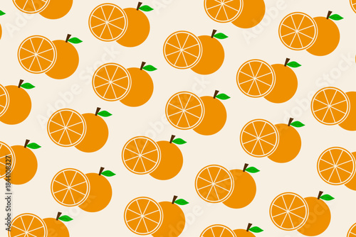 Orange Fruit Seamless Vector Pattern for Commercial Use