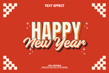Editable text effect happy new year for greeting 