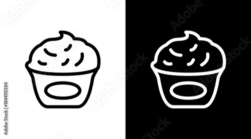 Yogurt Cup With Icon Set Design