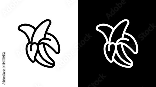 Banana With Icon Set Design