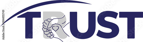 Trust Logo Design with Handshake Heart Graphic
