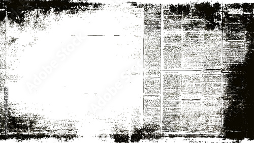 Abstract black vector grunge frame border with paint texture and distressed ink splatter design