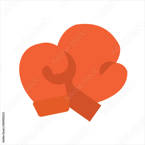 Flat Boxing Gloves Icon for Boxing Training and Fitness Sport