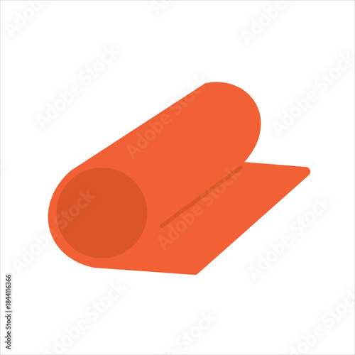 Flat Yoga Mat Icon for Yoga, Stretching, and Fitness Exercise
