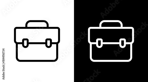 Briefcase With Icon Set Design