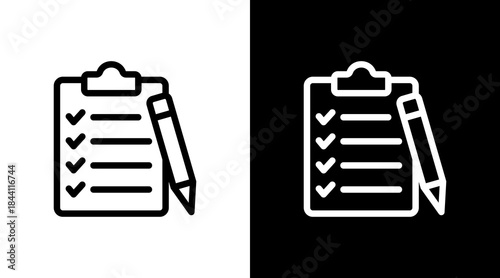 Checklist With Icon Set Design